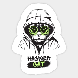 Hacker Cat Sticker